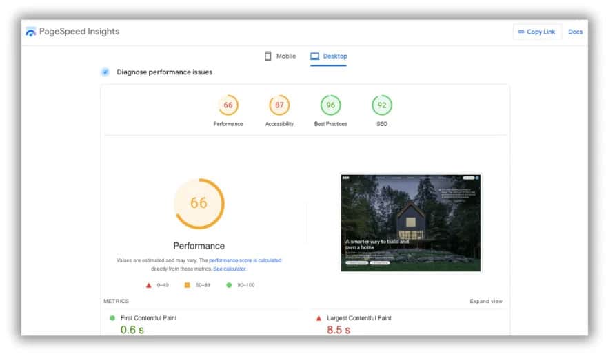 PageSpeed Insights 性能报告