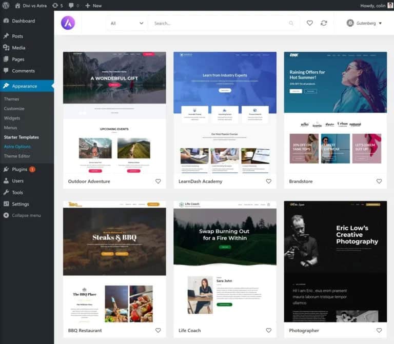 Divi 对比 Astra：如何选择合适的wordpress主题