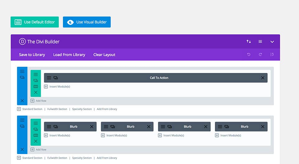 Divi 页面生成器 UI