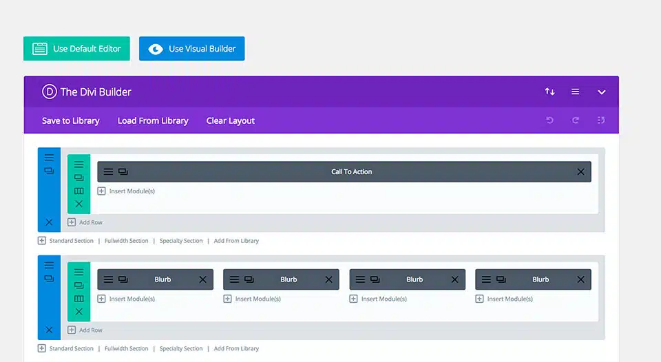 Divi 页面生成器 UI
