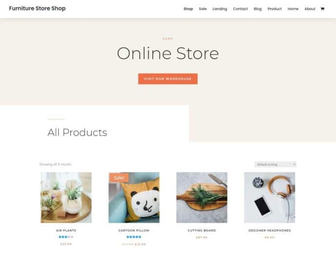 Divi 家具商店模板