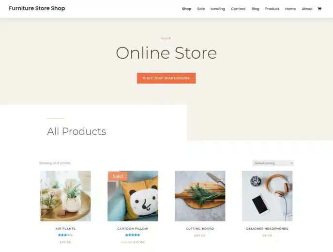 Divi 家具商店模板